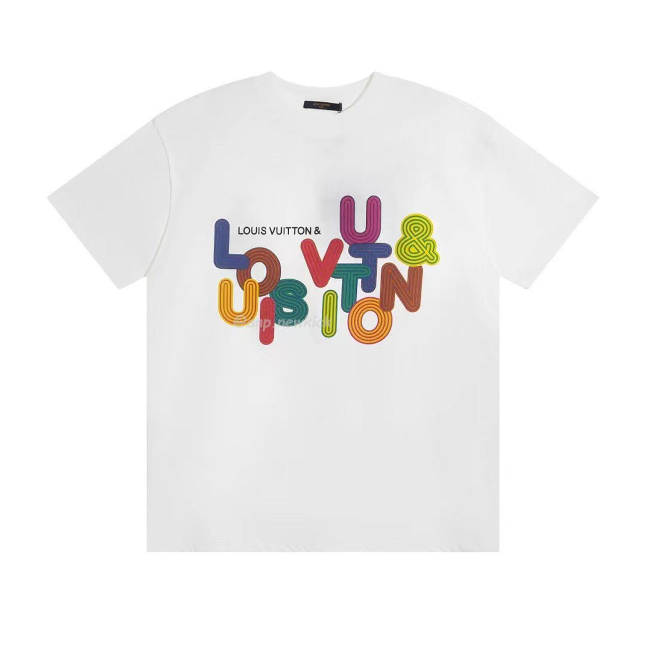 Louis Vuitton Colorful Letter Printed Short Sleeves T Shirt (1) - www.newkick.vip